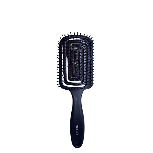Расческа для волос массажная продувная антистатическая для распутывания мокрых длинных нарощенных вьющихся и густых волос черная 429₽