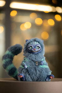 Авторская кукла "Чеширский кот синий" ручной работы, интерьерная