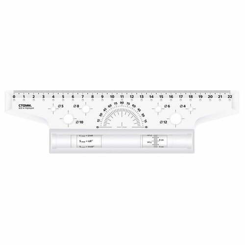 Рейсшина СТАММ 22 см, металлический ролик, картонная коробка (ЛР-30477) стамм рейсшина 22 см лр15 прозрачный