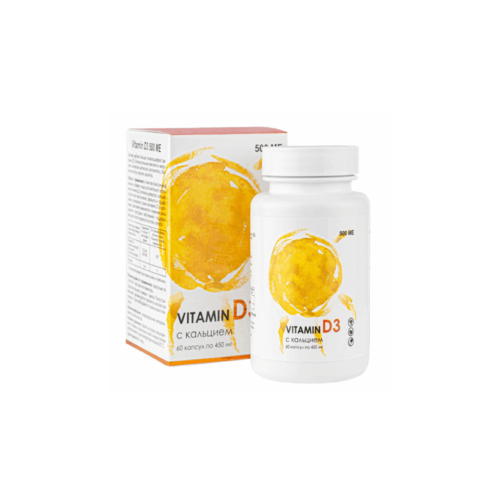 “Vitamin D3 500 МЕ”, Алфит-плюс, 60 капс. по 450 мг БАД