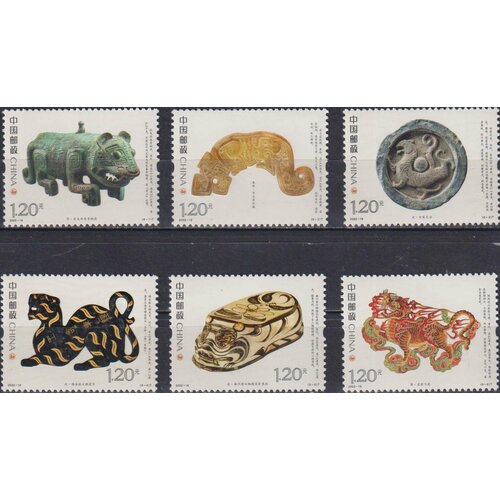 Почтовые марки Китай 2022г. Тигровые реликвии Искусство, Тигры MNH почтовые марки китай 2000г реликвии из гробницы лю шэна археология искусство mnh