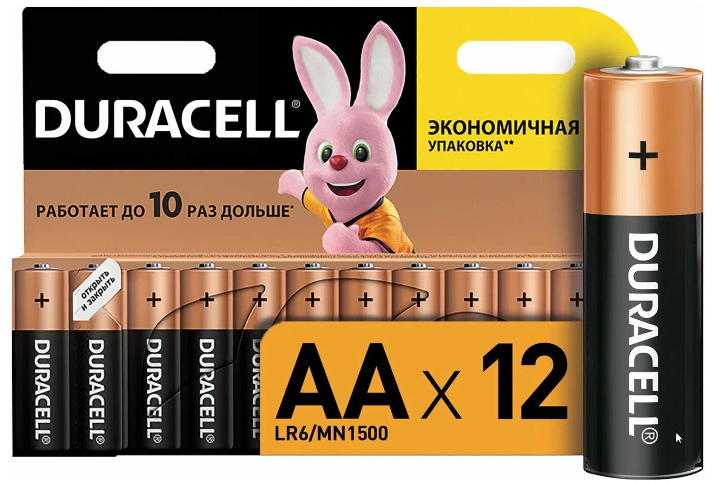 Батарейка Duracell AA, в упаковке: 12 шт.