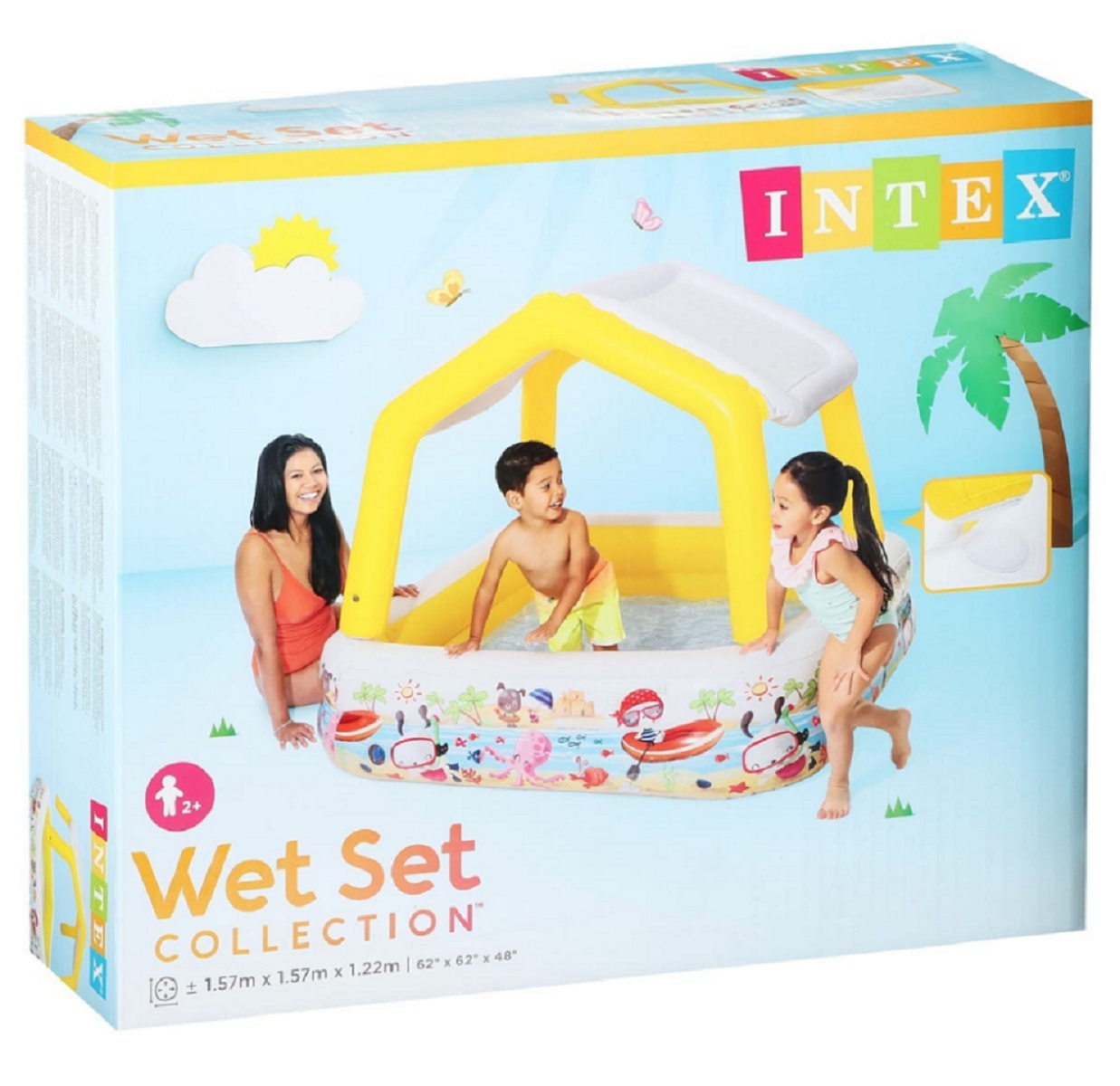 Детский бассейн с навесом Intex Sun Shade Pool 157 х 157 х 122 см