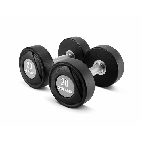 ZIVA Набор гантелей с уретановым покрытием от 12 до 30 кг, шаг 2 кг. (10 пар)