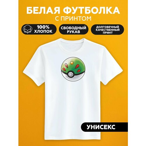 Футболка покемон покебол pokeball, размер XXS, белый покебол покемон pokeball