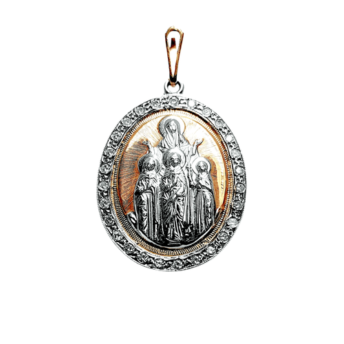 Подвеска ЗлатаМира, красное золото, 585 проба икона вера надежда любовь и их мать софия арт дми 307