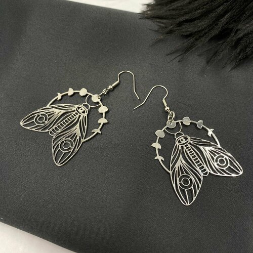 Серьги , серебряный 2020 new green crystal butterfly pendant necklace jewelry couple fairy lover cubic zirconia butterfly necklaces jewelry