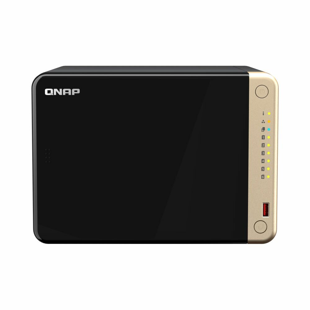 Сетевое хранилище NAS Qnap TS-664-8G черный - фото №8