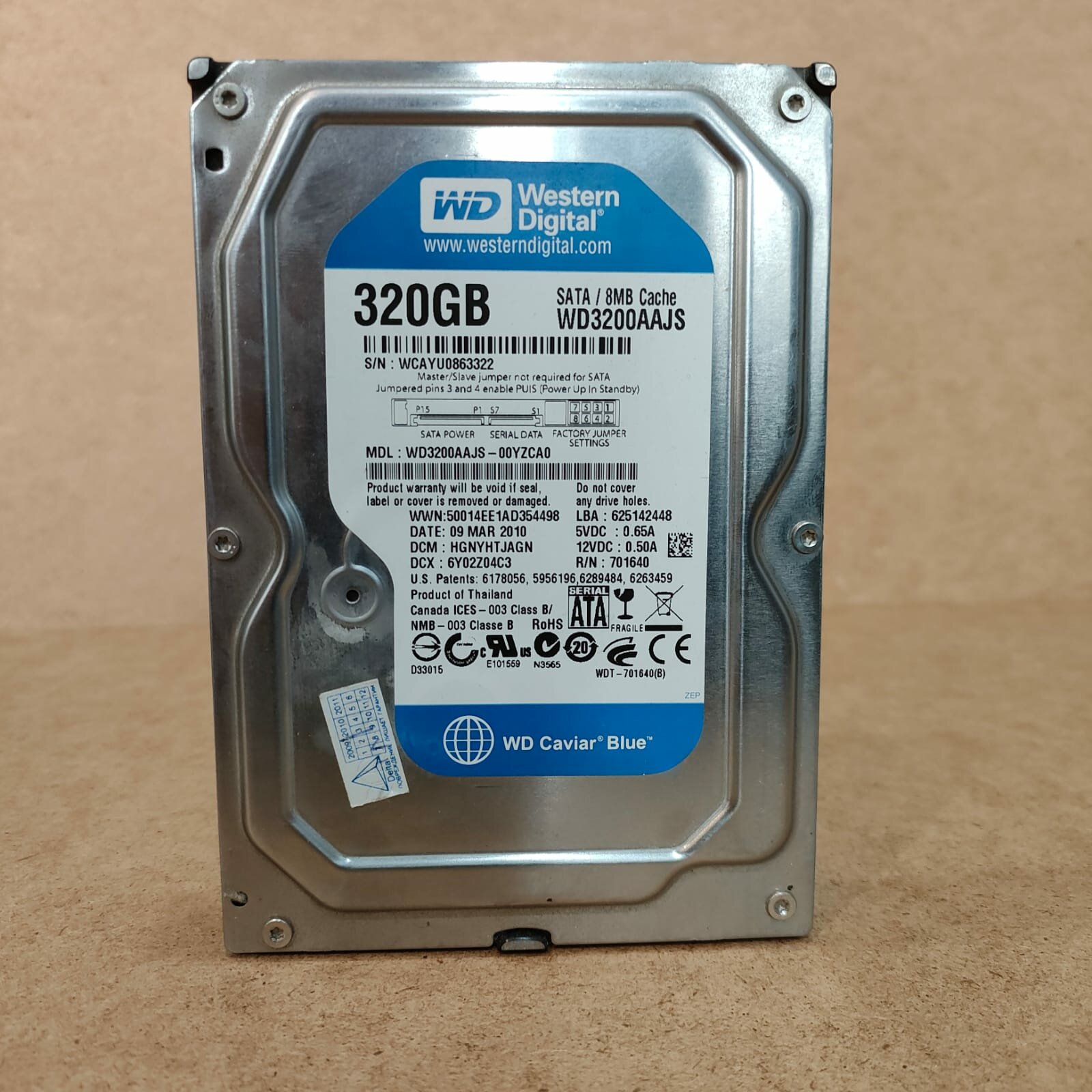 HDD 3,5" Жёсткий диск Western Digital, 320 Gb, 8 Mb Кэш