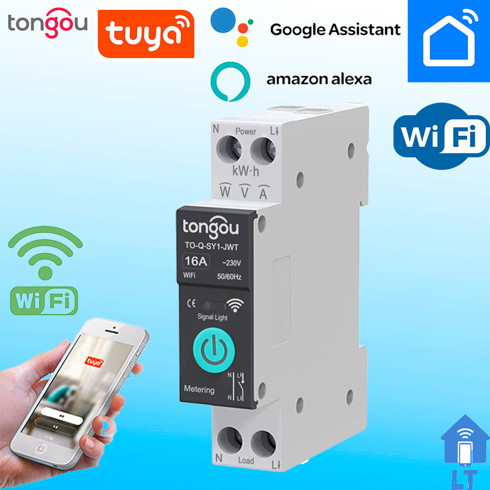 Умный автомат WIFI 16A, tongou, Работает с Алисой, Умный дом, Энергоконтроль, Tuya, Smart Life — фото 1
