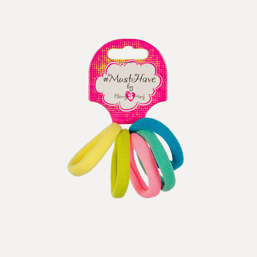 Изображение товара CHERRY MARY Набор резинок для волос 5 шт №01 эластичные резинки с силиконовой вставкой