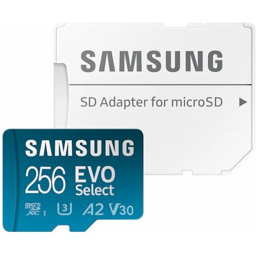 Карта памяти 256Gb MicroSD Samsung EVO Plus + SD адаптер (MB-ME256KA) карта памяти netac microsdxc 256 гб class 10 v30 a1 uhs i r 100 мб с адаптер на sd черный красный