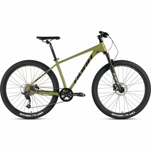 Велосипед горный HORH BULLET BHD 7.0 27,5 (2024), хардтейл, взрослый, мужской, алюминиевая рама, оборудование Microshift, 8 скоростей, дисковые гидравлические тормоза, цвет Dark Green-Black, зеленый-черный цвет, размер рамы 17, для роста 170-180 см
