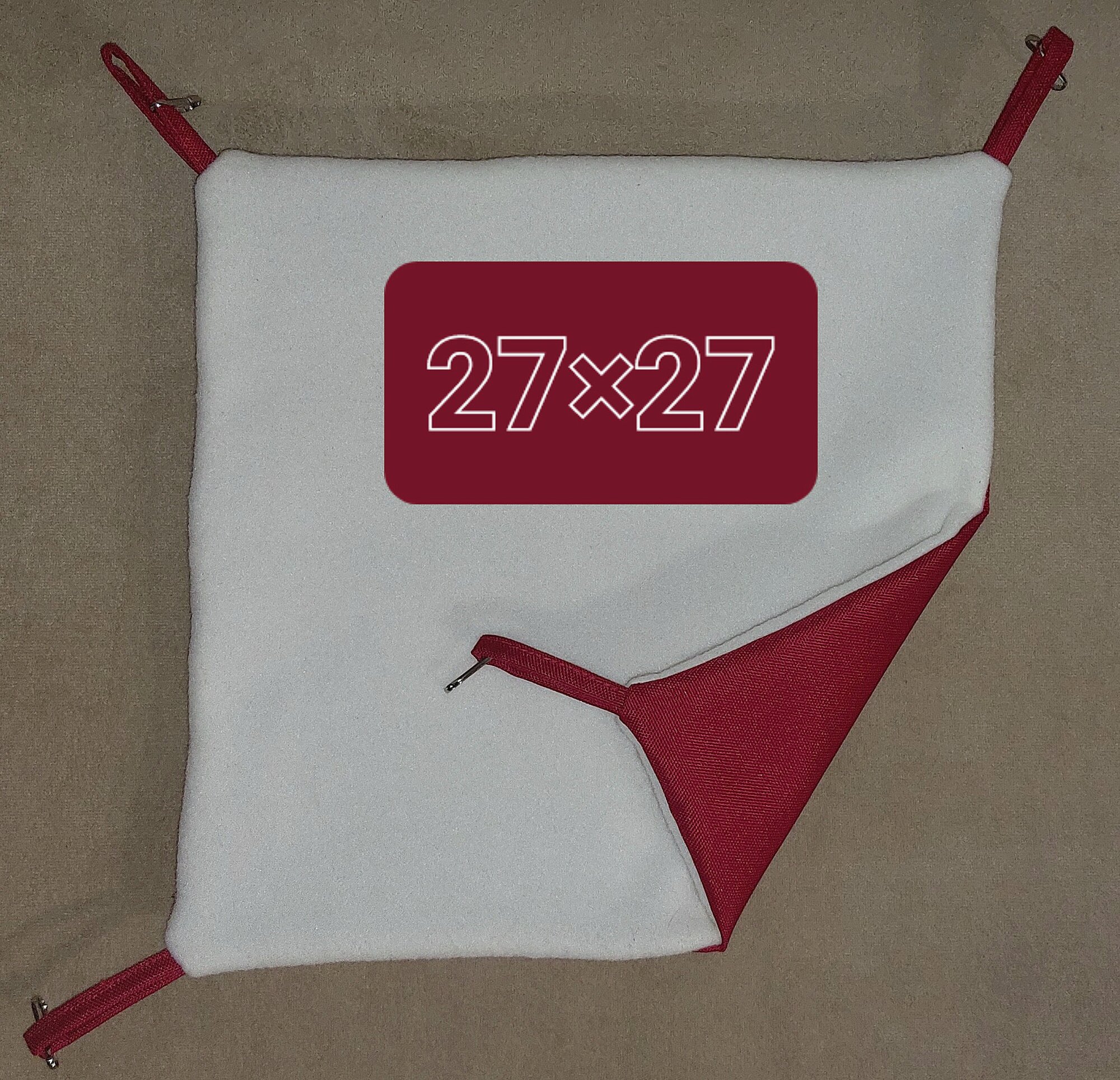 фото Гамак размер S для мышей, крыс, шиншилл, морских свинок, декоративных кроликов, белок, ласки, хорька