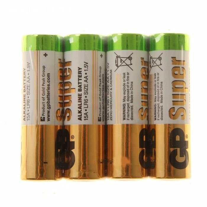 Батарейка алкалиновая Super, AA, LR6-4S, 1.5В, спайка, 4 штуки
