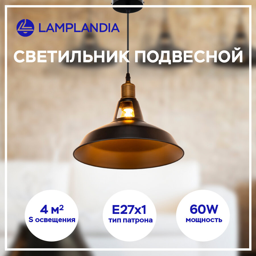 Светильник подвесной Lamplandia L1089-1 DUGLAS, Е27*1 макс 60Вт