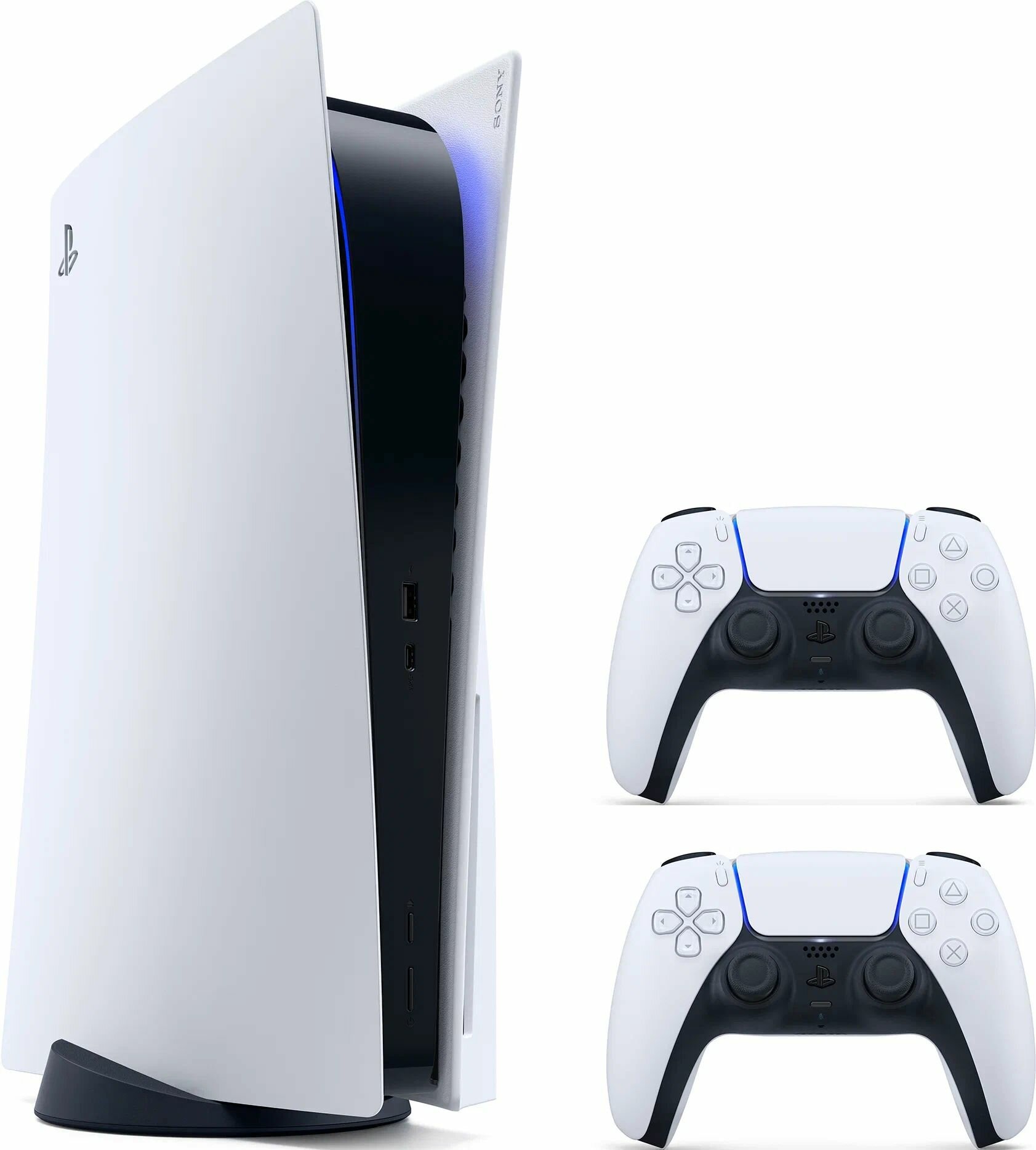 Игровая приставка Sony PlayStation 5 Digital Edition, без дисковода, 1000 ГБSSD, без игр, белый,2-й геймпад