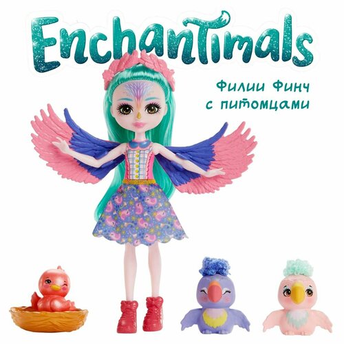 Кукла Enchantimals City Tails HKN15 семья Зяблик Филии Финч с питомцами Энчантималс Mattel