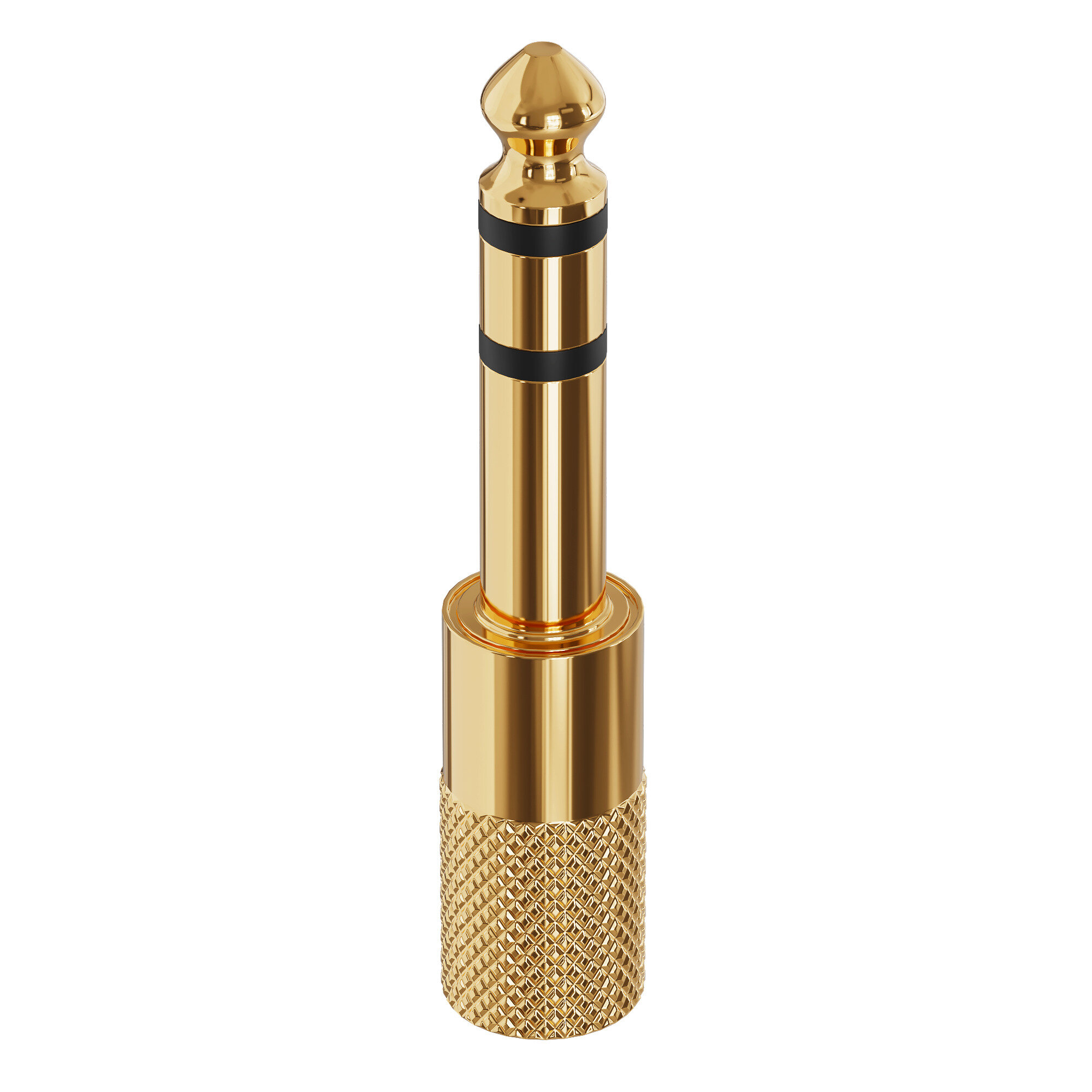 Аудио-переходник Jack 6.3mm на Jack 3.5mm GSMIN Maple (Золотистый) — фото 1