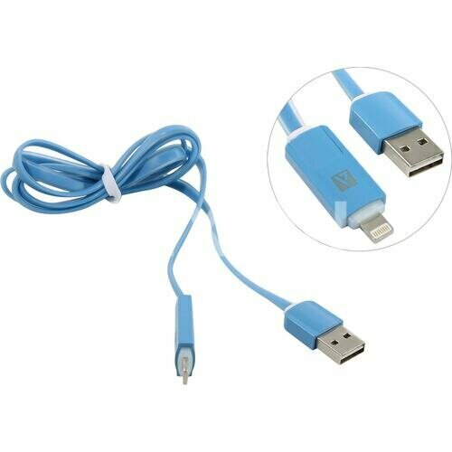 USB 2.0 A -> Micro-B -> Lightning Acd Multi ACD-U914-PML кабель maxvi mc 12ml red 2 в1 usb a microusb lightning 2a