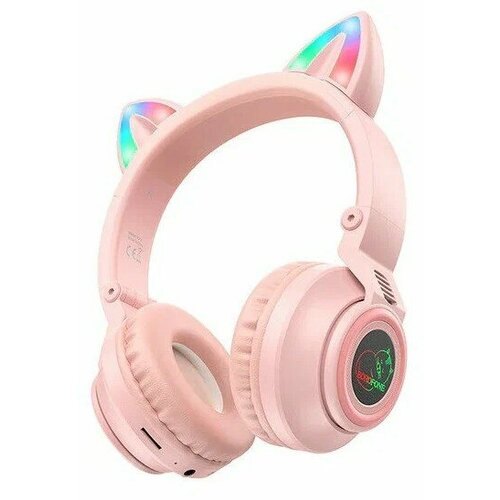 Беспроводные наушники Borofone BO18 с ушами розовый 2030₽