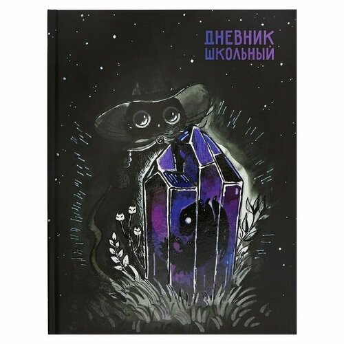 Дневник твердая обложка 1-11 класс 48 листов Кристалл обложка картон 7БЦ матовая ламинация выборочный УФ-лак шпаргалка 560₽