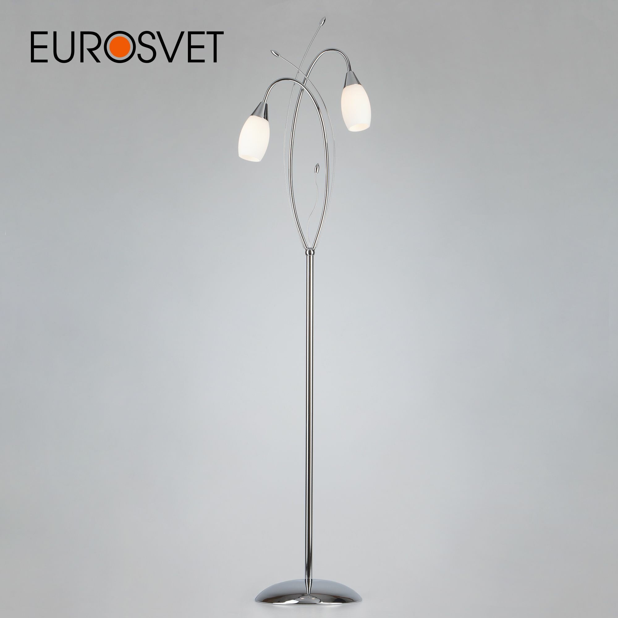 Торшер / Напольный светильник со стеклянными плафонами Eurosvet Ginevra 22080/2F хром