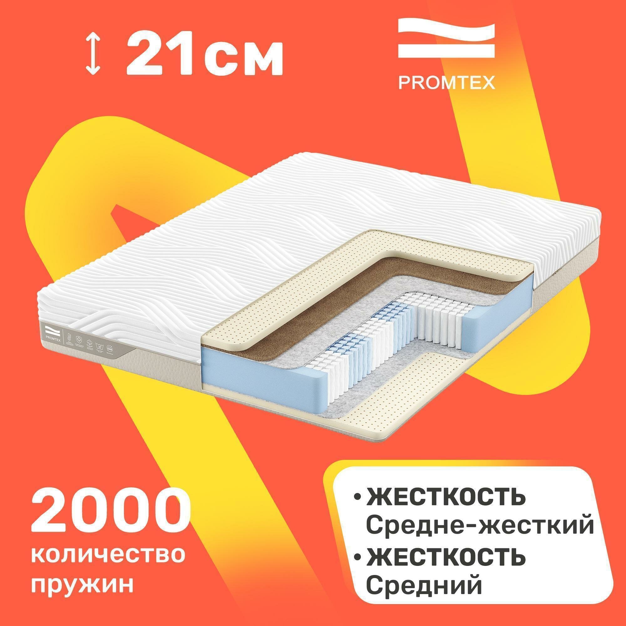 Матрас с независимыми пружинами PROMTEX Micropacket Prestige 60x120