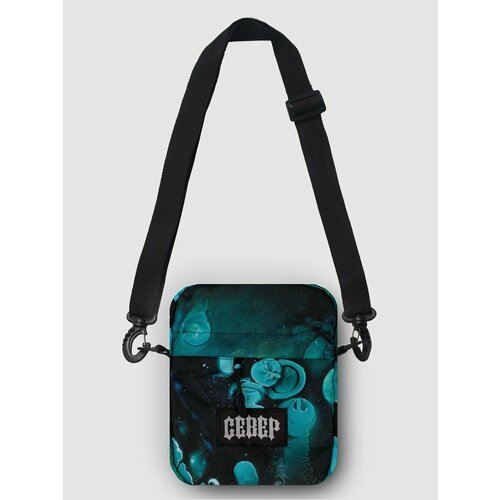 Сумка мессенджер SEVERCLOTHING, зелено-синий