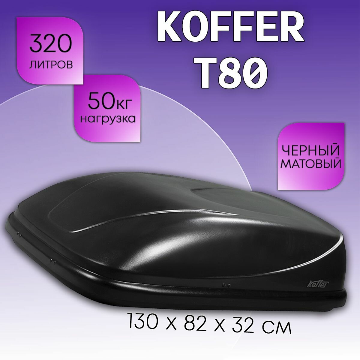 Автобокс Koffer T80 черный матовый