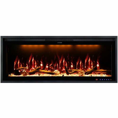Линейный электроочаг Royal Flame Mercury 42 LED RF, управление смартфоном, 13 цветов пламени, обогрев, пульт ДУ (линейный электрический очаг)