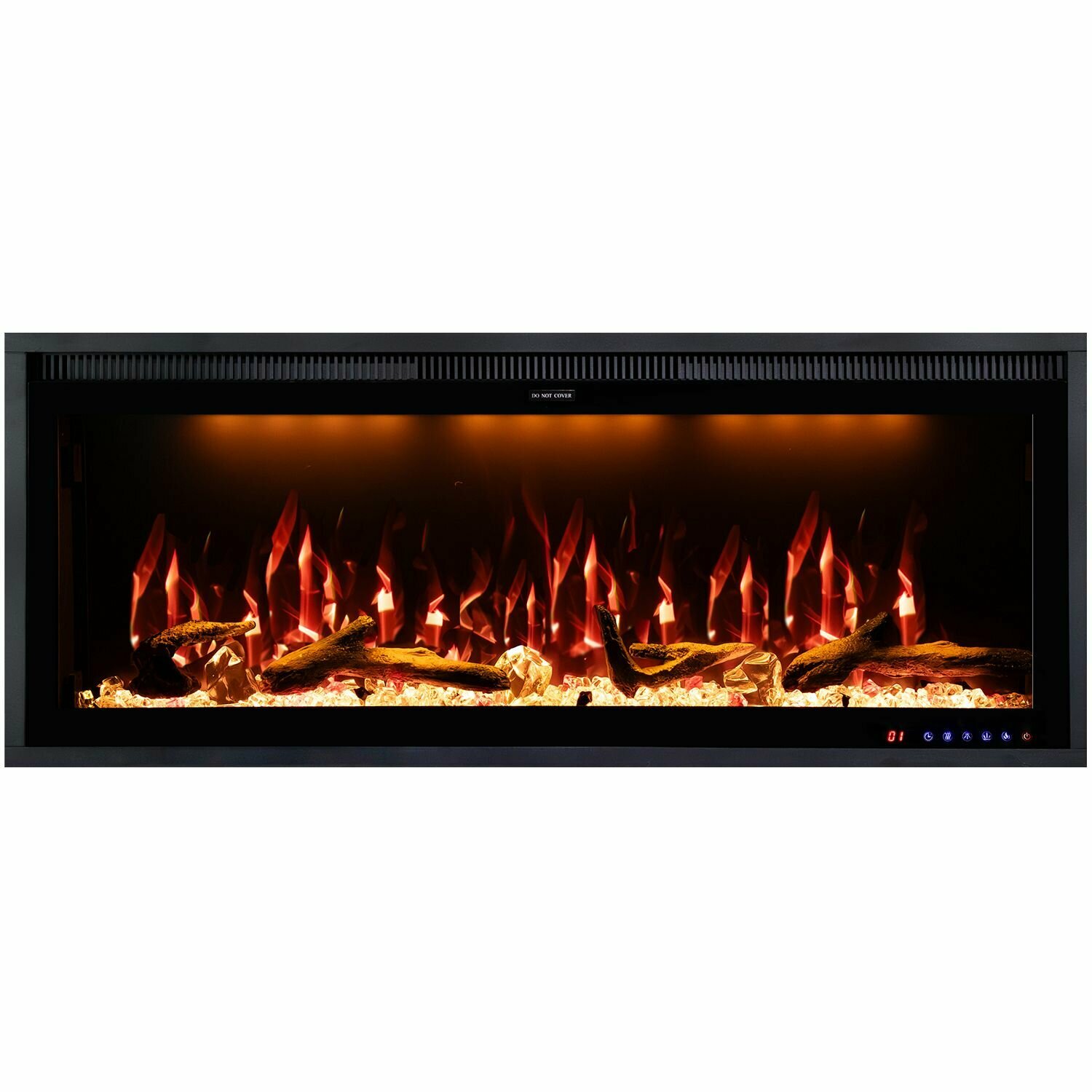 фото Линейный электроочаг Royal Flame Mercury 60 LED RF, управление смартфоном, 13 цветов пламени, обогрев, пульт ДУ (линейный электрический очаг)