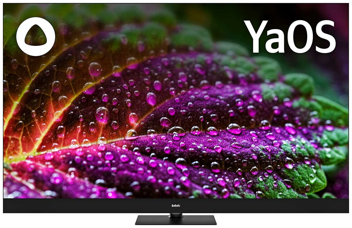 Телевизор BBK 55" QLED, UHD, Smart TV, (Яндекс.ТВ), Звук (48 Вт (4x12 Вт), 3xHDMI, 2xUSB, 1xRJ-45, Черный, 55LED-8259/UTS2C (B) - фото №1
