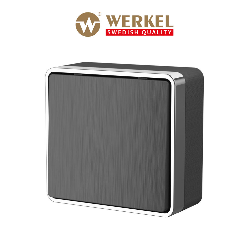 Накладной выключатель одноклавишный Werkel Gallant W5010004 графит рифленый IP20