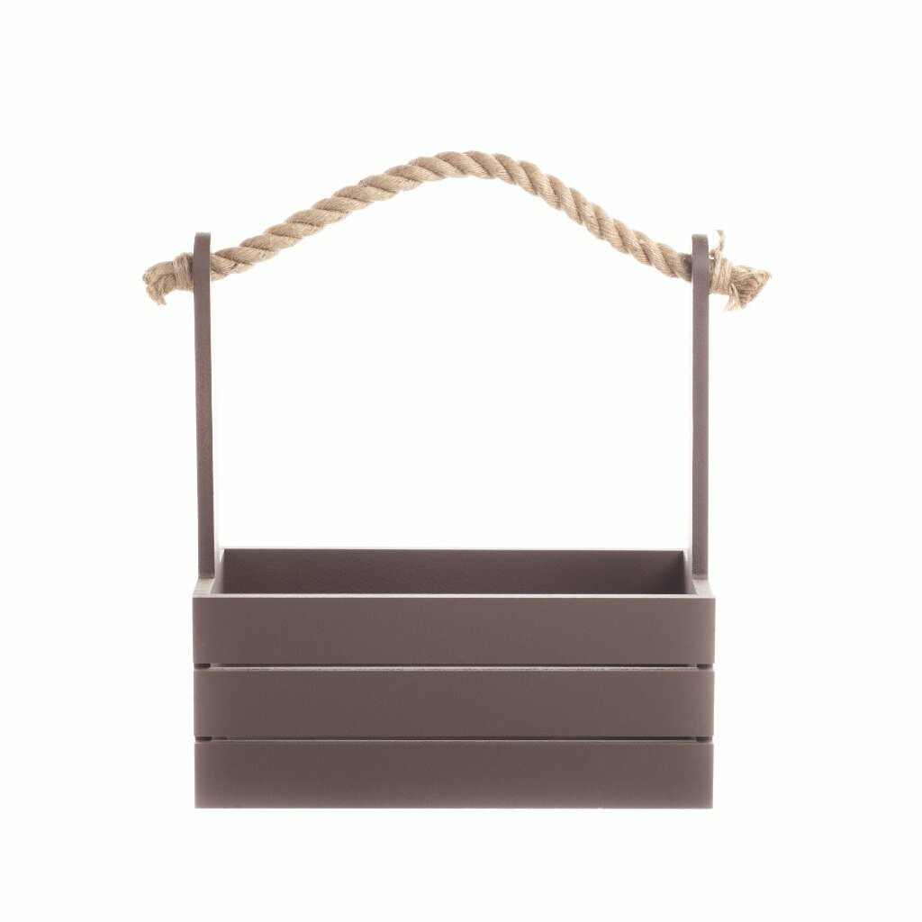 Ящик 27х24.5х13 см с канатом №20 веревочная ручка коричневый 7237