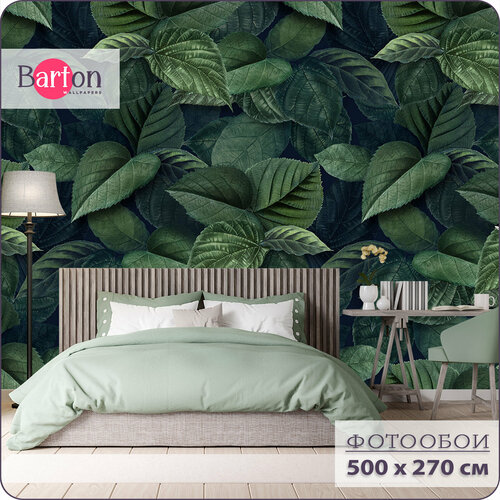фото Фотообои на стену флизелиновые 3d растения листья 500х270 см bartonwall m174 barton wallpapers