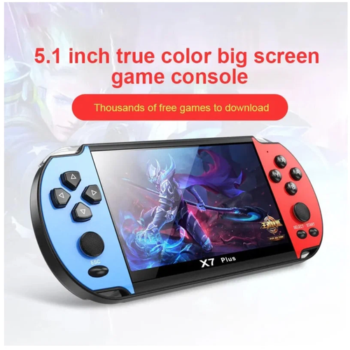 Портативная игровая консоль X7 Plus с 5.1 дюймовым экраном 1000+ встроенных ретро игр