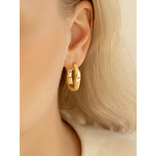 Серьги SLOVO JEWELRY, размер 25 мм, золотистый