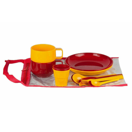 Набор пластиковой, многоразовой посуды SOLARIS на 2 персоны