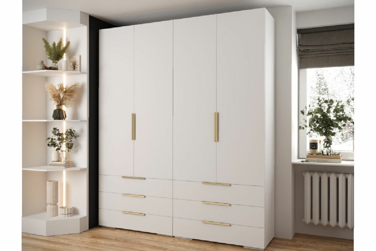 Шкаф распашной Мори-9 Белый для одежды четырехдверный 170*210*60