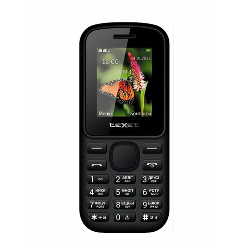 Мобильный телефон кнопочный Texet TM-130 600 mAh 2SIM черно-красный 109300₽