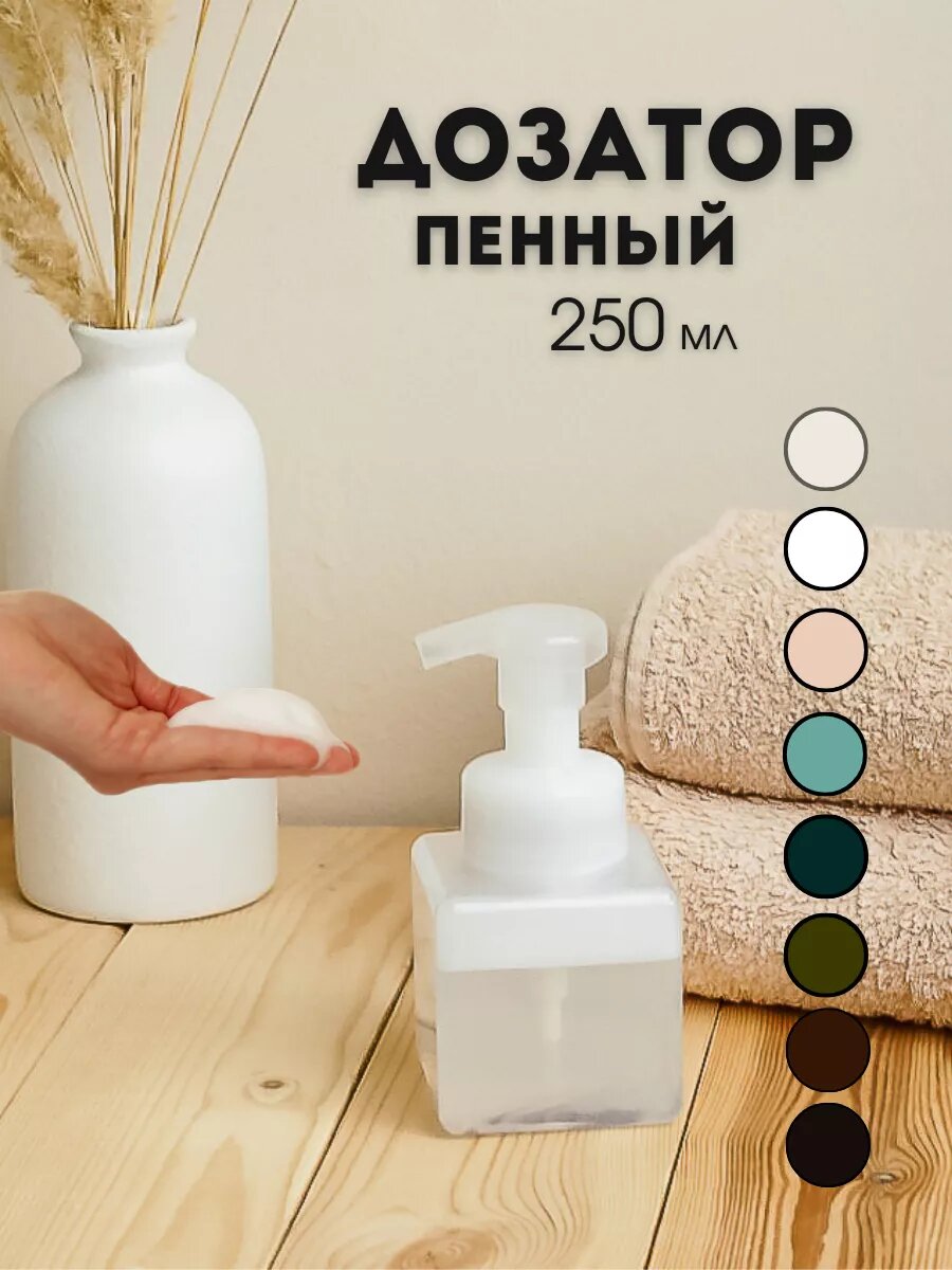 Дозатор для жидкого мыла AROMAFLOW, пенный, 250мл, пластик, бесцветный
