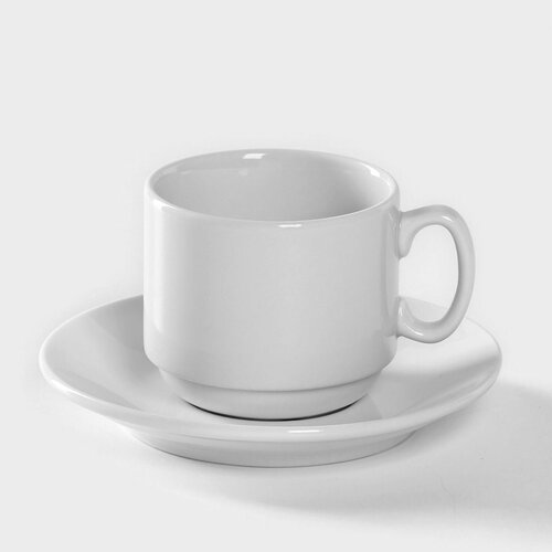 Кофейная пара фарфоровая Доппио 90 мл