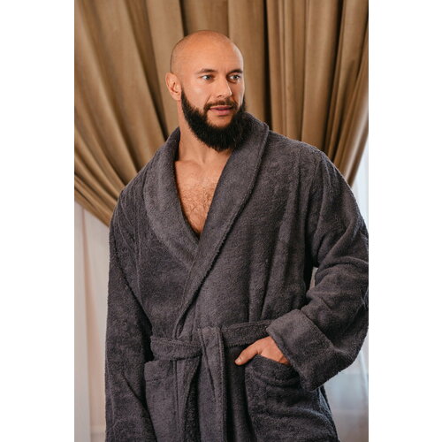 фото Халат bio-textiles, размер 44-46, темно-серый