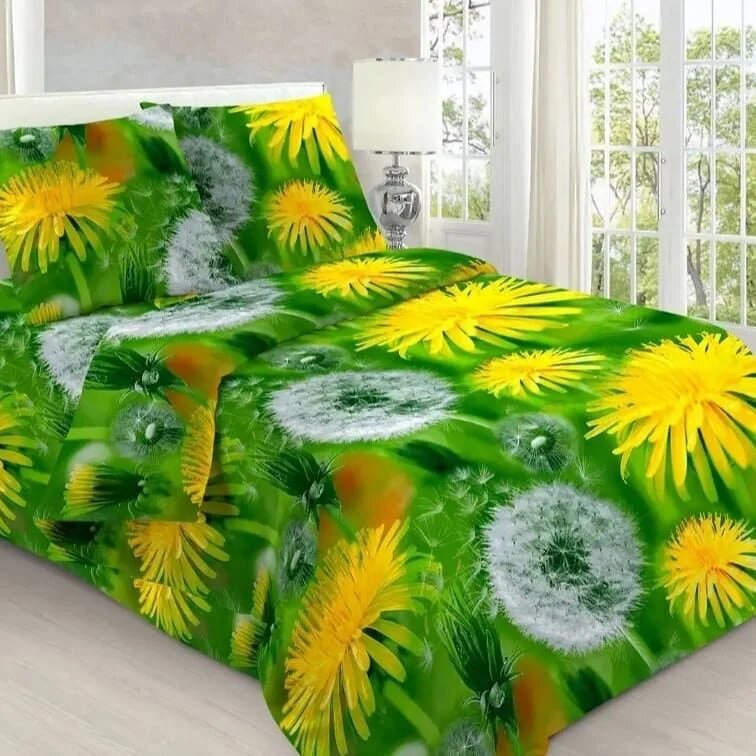 Комплект постельного белья бязь плотность 125 гр 100% хлопок 1.5-спальное Одуванчики