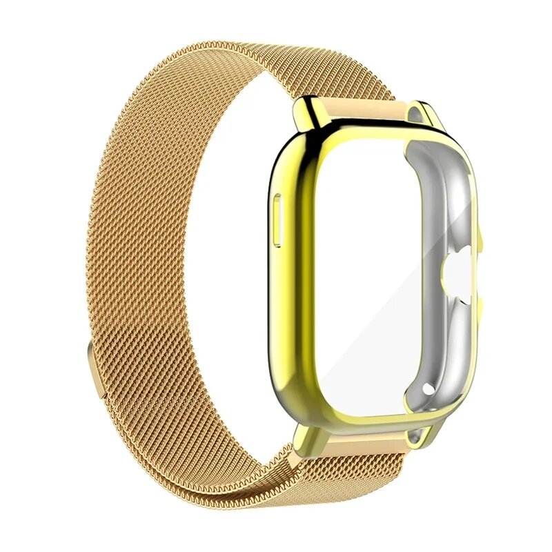 Ремешок и чехол для Amazfit GTS 4 mini, золотистый, желтый