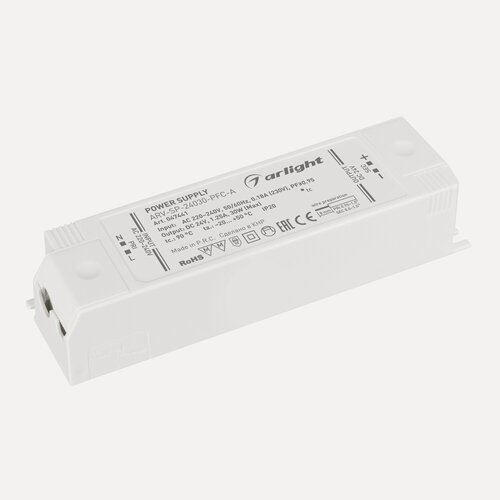 Изображение товара Блок питания ARV-SP-24030-PFC-A (24V, 1.25A, 30W) (Arlight, IP20 Пластик, 5 лет) 047441