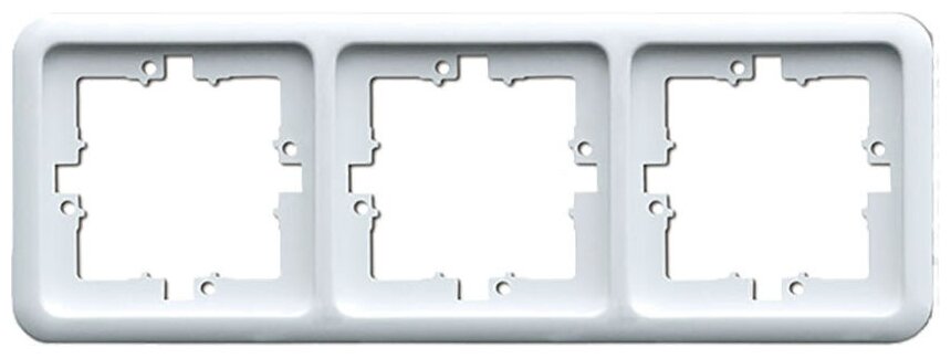 Рамка Gusi Electric  глянцевая  белая  для розеток  3 гнезда