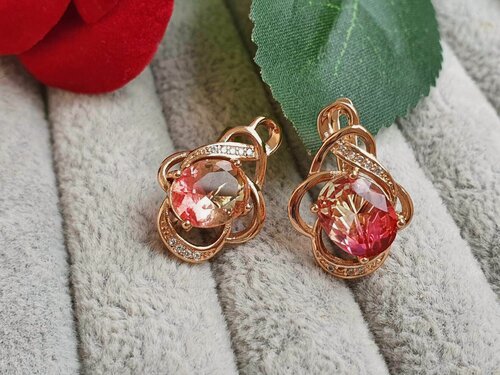 Изображение товара Серьги, фианит, искусственный камень