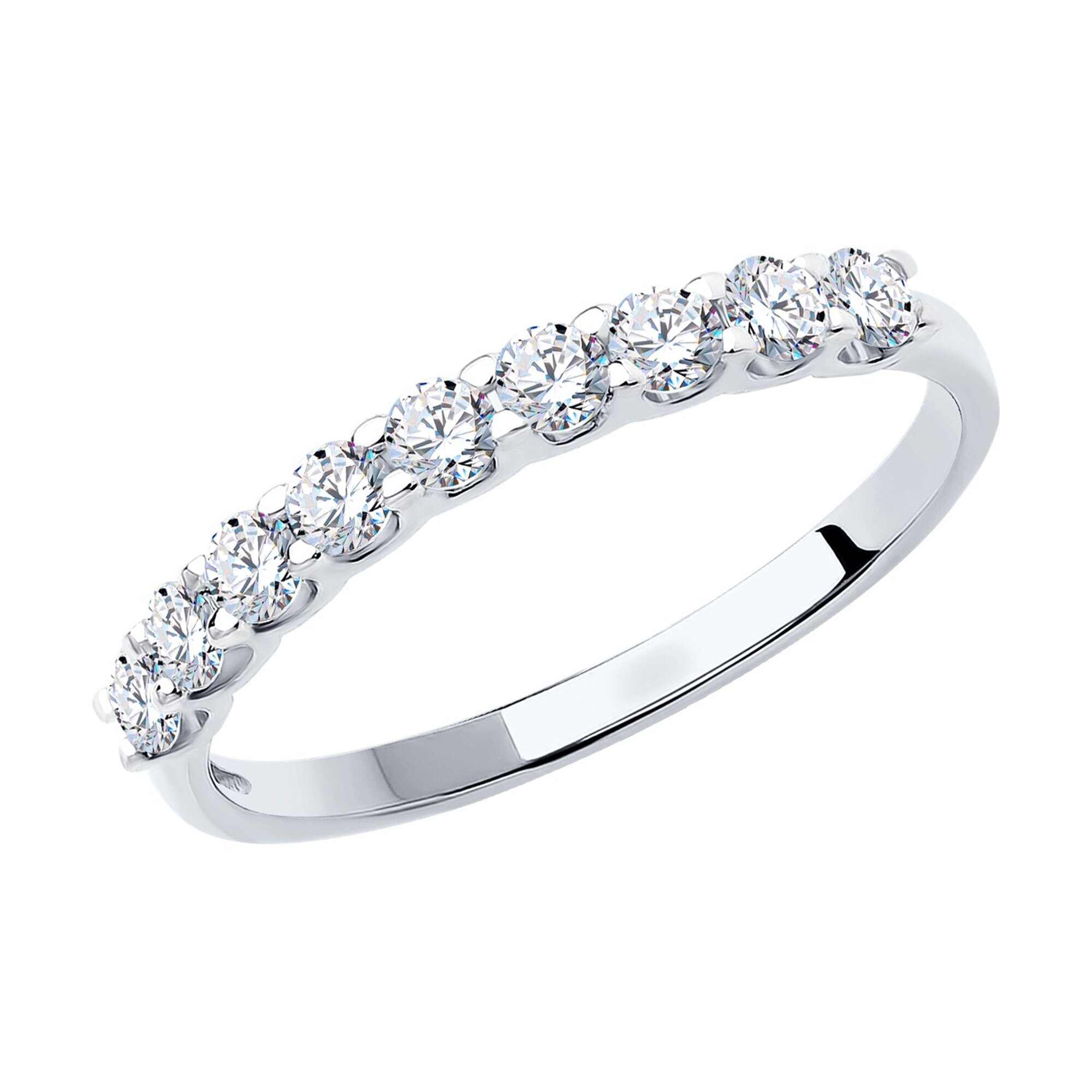 Кольцо дорожка Diamant online, белое золото, 585 проба, фианит